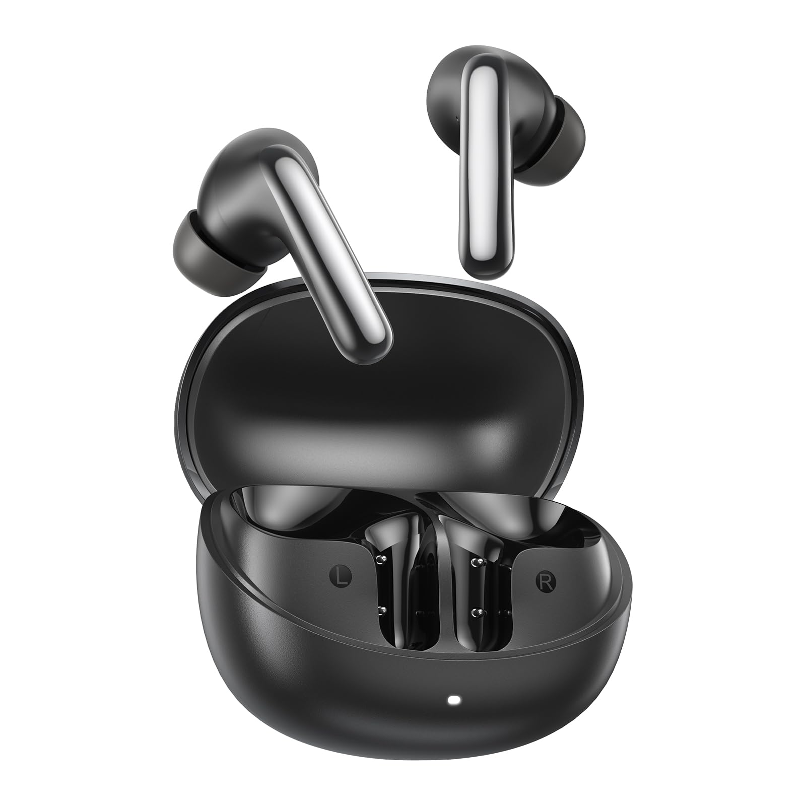 

QCY MeloBuds N60 Wireless 56dB Noise Dual LDAC Bluetooth Ambient Sound Capture Wear Clear Up to 45 Hours of App IPX5 Technical Standards Certification чорний