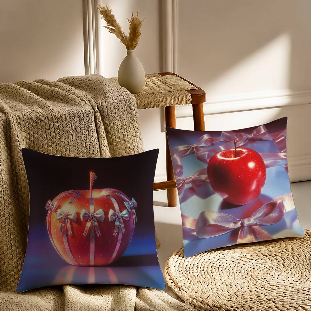 Christmas Apple Pillow Case Sofa and Living Room Decorative Cushion Covers Dust-proof and Mite-proof Invisible Zipper