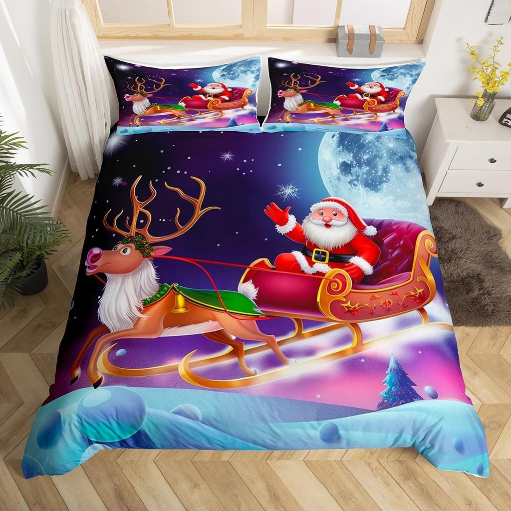 Marry Christmas Snowman 3D Print Bedding Set Fresh Style Cozy Soft Duvet Cover King Queen Twin Size Birthday Gift Bedroom Decor