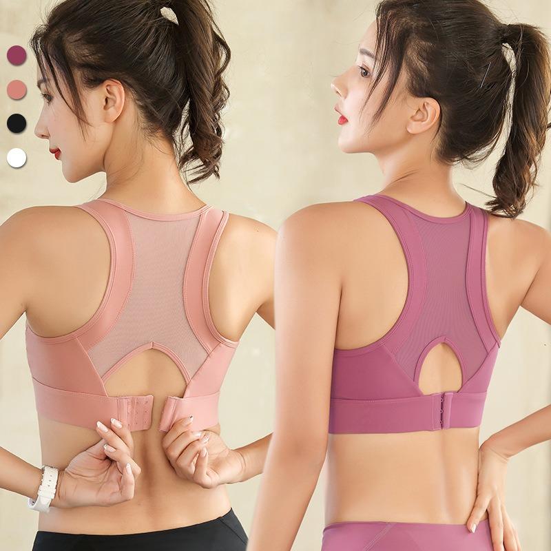 Plus Size Hollow Out Beautiful Back High Shockproof Sports Bra For Women Running Fitness