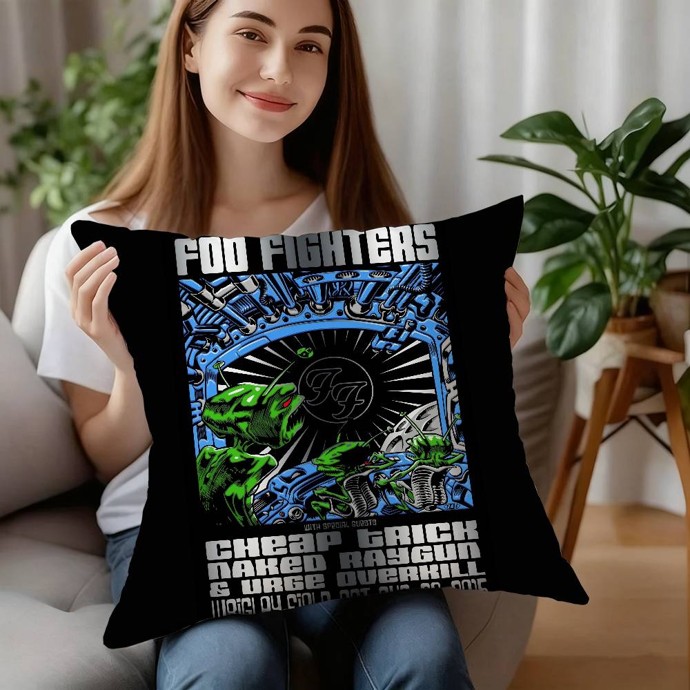 Rock Band-F-Foos Fighters Pillow Case Plush Fabric Soft Pillowcase Double Sided Print Cushion Cover Household Gifts