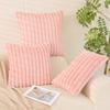 Solid Color Ins Style Imitation Rabbit Fur Pillow Plush Striped Three-dimensional Cushion Indoor Home Versatile Comfortable Sofa Cushion