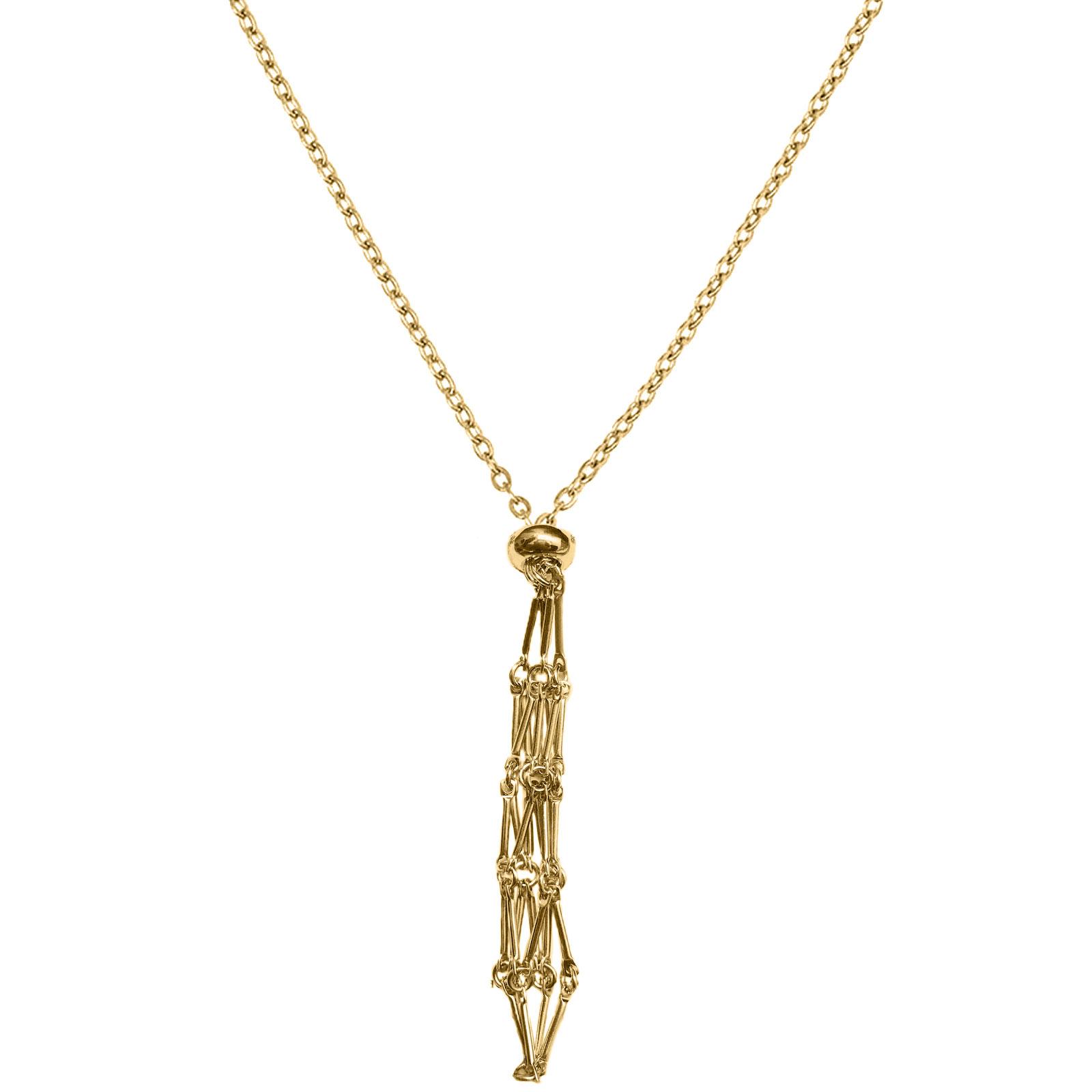 

Crystal Gemstones Holder Chain Necklace Original Stone Empty Net Bag Stainless Steel Woven Pendant Adjusting Necklace L