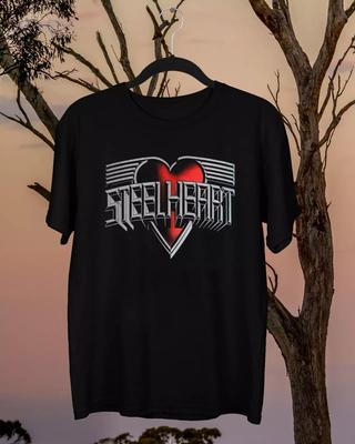 Steelheart Band Heart Logo Black Cotton  T Shirt Full Size S-5XL