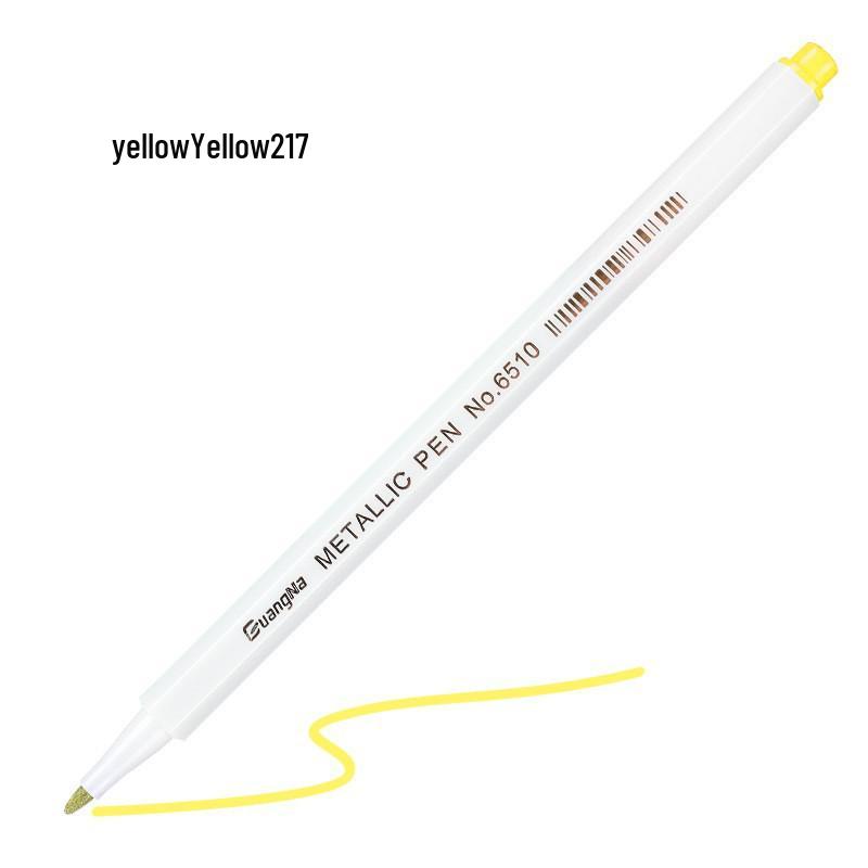 Guangna 6510 Metallic Signature Pen - Hard Tip Watercolor & Outline Pen for Drawing & Design