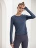 Women's Round Neck Long Sleeve Fitness T-shirt - High Elasticity Sports Top for Yoga, Running, Cycling