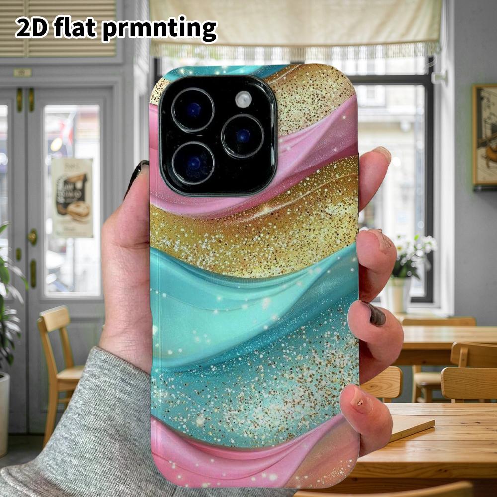 Phone Case: 2D Flat Design Suitable for iPhone 18 17 16 15 14 13 Pro Film Protective Case, Couple Style, Satin Glitter, Christmas and Halloween Gift