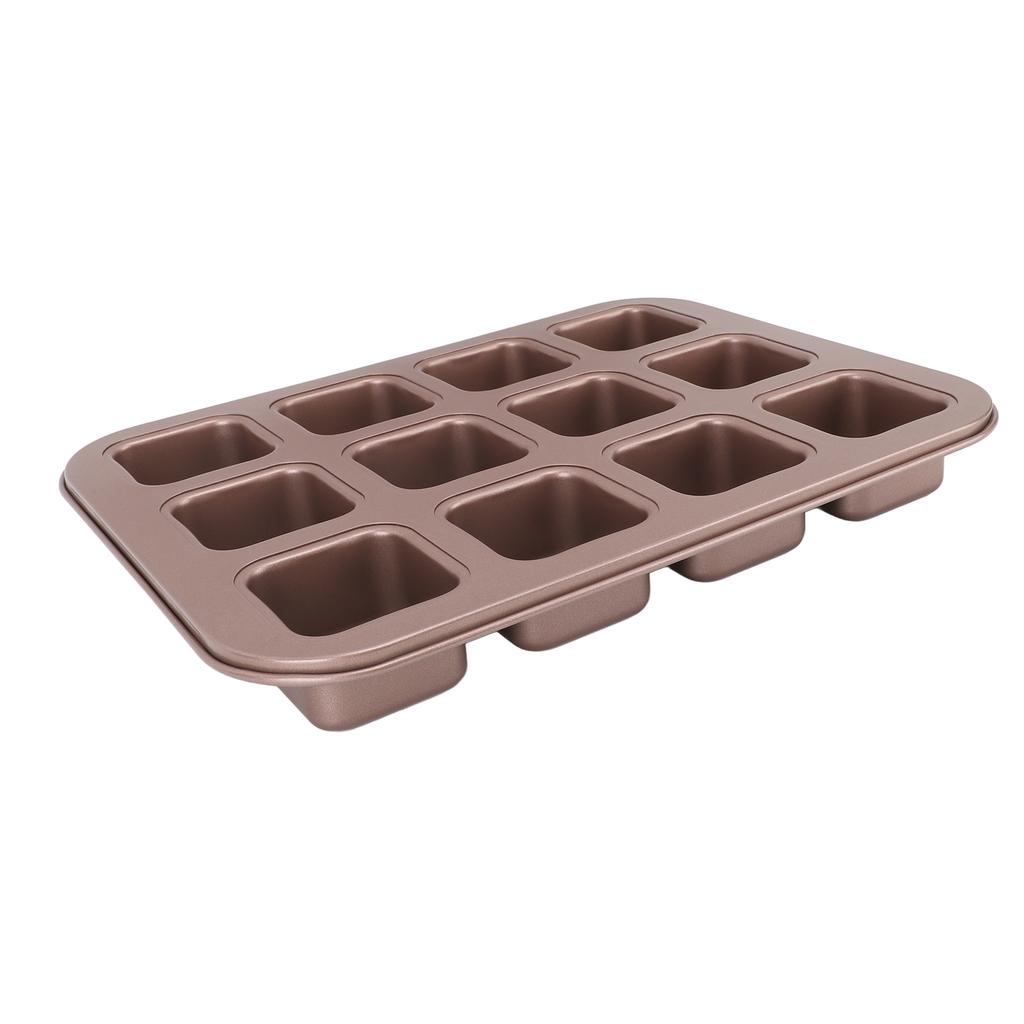 12 Grids Divided Brownie Pan Carbon Steel Easy To Clean Rectangular Baking Mold Pan for Toast Bread Cake