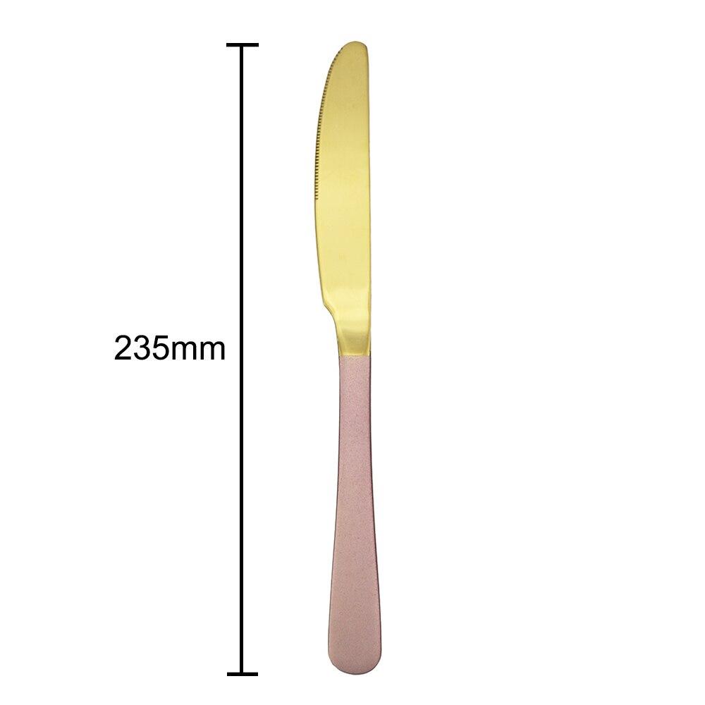 4 stk Kniv skje Gaffel Bestikksett 304 Rustfritt stål Servise Rosa Gull Speil Bestikk Western Servise Luke Sølvtøy Sett