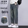 JEEP SPIRIT Men's American Retro Tapered Jeans