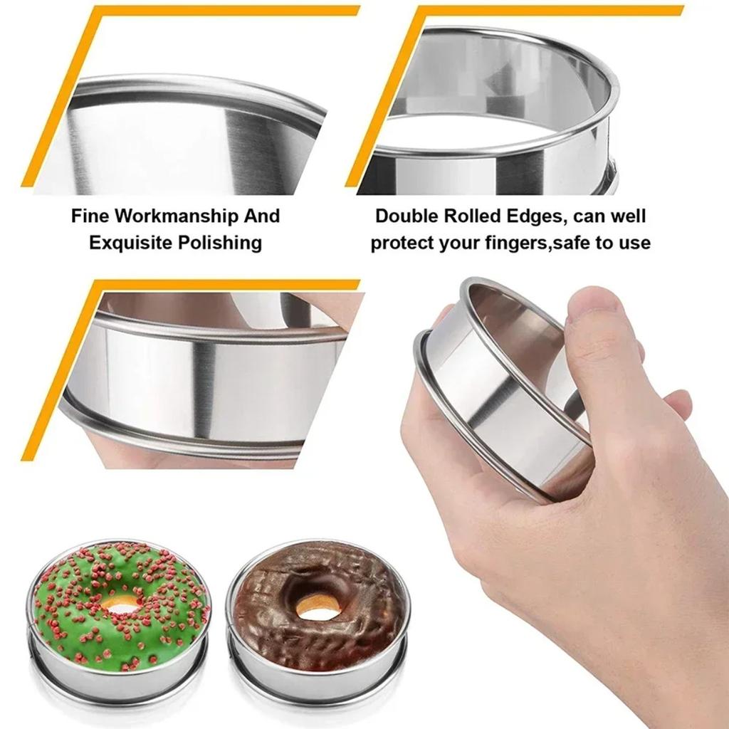 Stainless Steel Tart Ring Double Side Rolled Edge Baking Circle Mould for Cake Cookie Fruit Pie Pastry Making Kitchen Tools