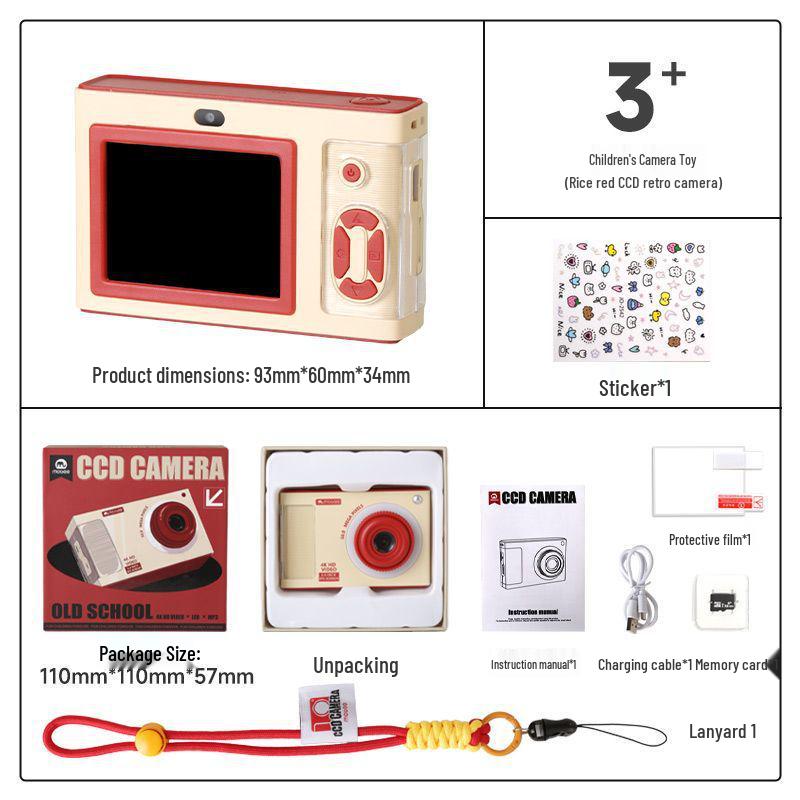Mobee Kids Retro HD Digital Camera Toy for Boys & Girls
