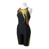 Mizuno Stream Ace N2MGA252 Competitive Swimming and Racing Half Suit Women's (Masters Back) [FINA Approved] Black/Yellow