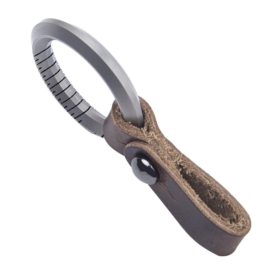 Car Keychain for Women and Men Key Fob Keychain Leather Titanium Alloy Key Chain for Car Keys Detachable Car Key Holder