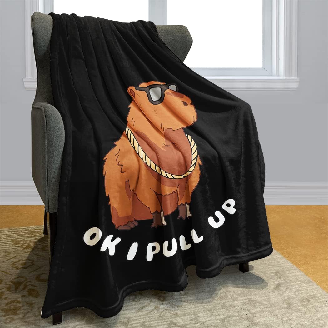 Bonita manta de capybaras, manta de forro polar suave y cálida, regalos para los amantes de Capybara 75x90cm