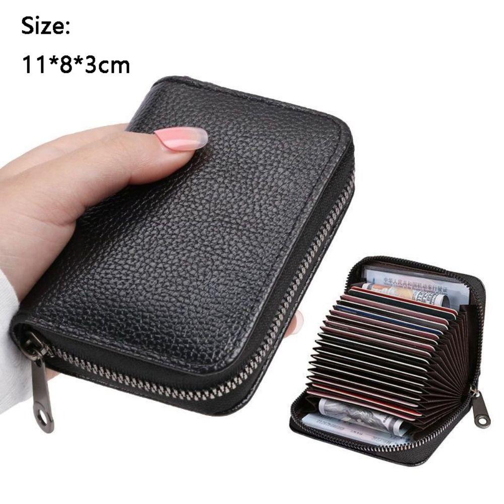 Fashion PU Leather Card Holder 18 Card Slots Multiple Pockets Coin Purse Ultra Thin Driver License Holder Men Women