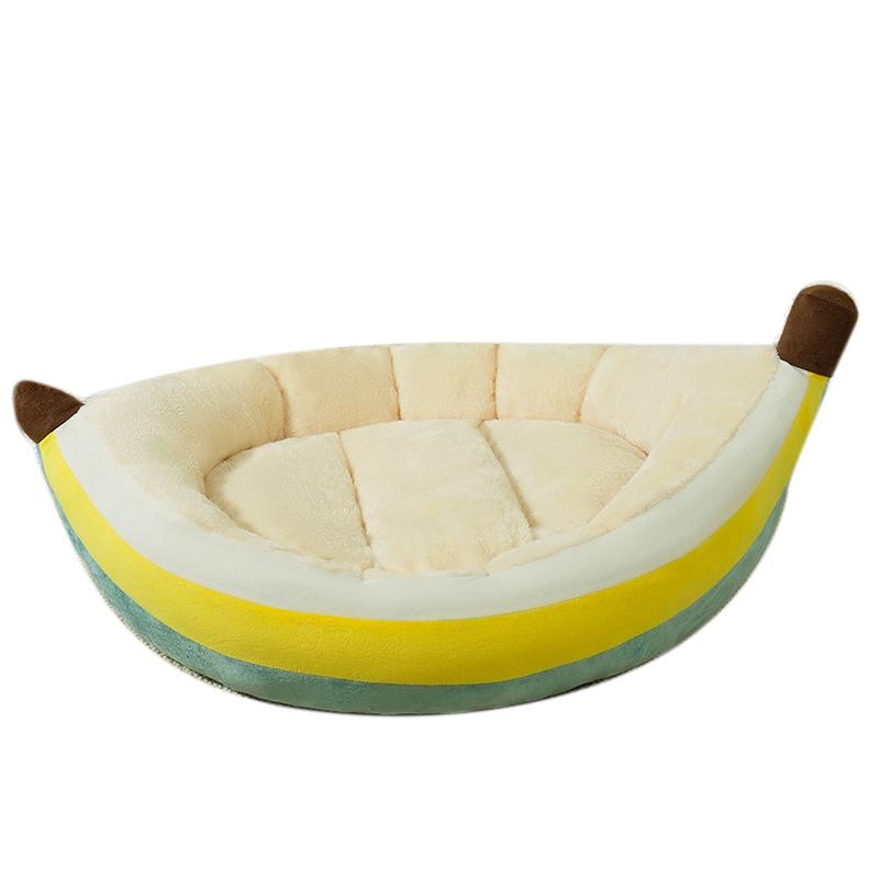 Winter Warm Cat Bed Banana-shaped Cat Sleeping Nest Cute Pet Bed for Cats Small Medium Dogs Detachable Kitten Bed Pet Supplies