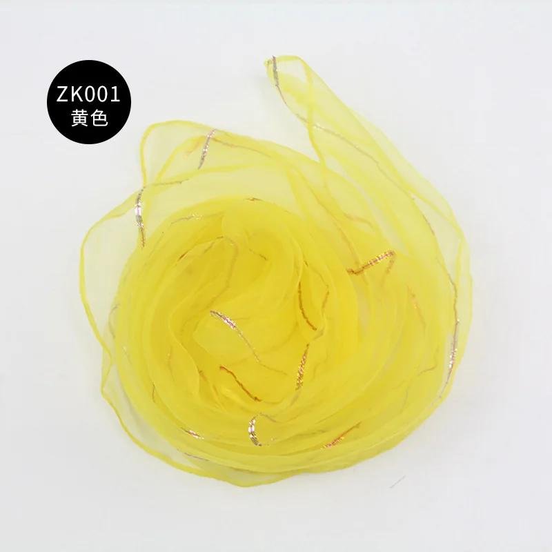10pcs 60x60cm Solid Colors Chiffon Organza Silky Scarf Baby Girls Children Kindergarten Dance Performance Square Neck Scarf