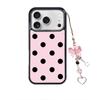 INS Koreaanse Trendy Roze Zwarte Polka Dots Telefoonhoesje Voor iPhone17ProMax Air 16 E 15 14 12 13 11 Pro Plus Anti-Val Mat Y2k Cover
