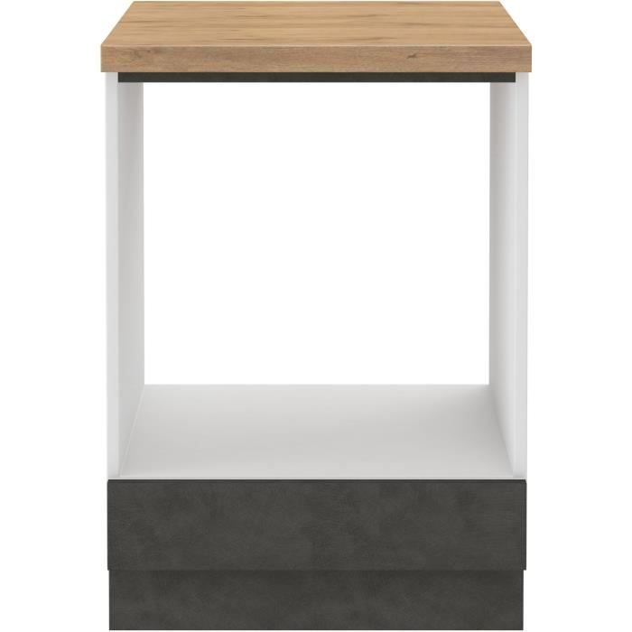 Base Unit for Built-in Oven with Worktop - Matt Gray - L 60 X D 51.6 X H 85 Cm - LASSEN