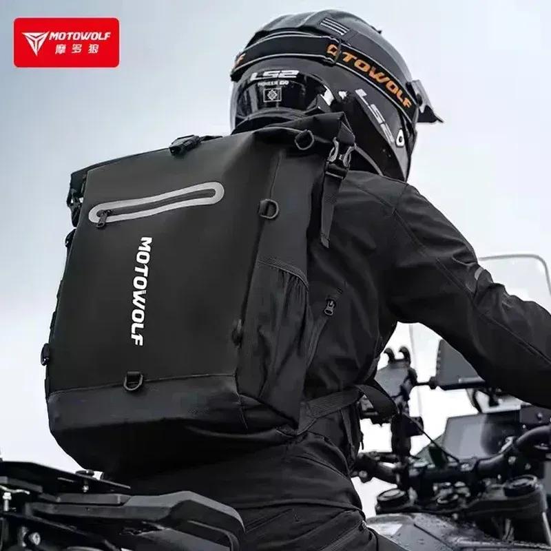 Motorbike Outdoor Riding Large-Capacity Waterproof Shoulder Bag Helmet Bag Portable Drinking Water Riding Bag With Mesh Pocket
