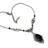 Gotische Rose Viktorianische Halskette Mit Schwarzem Glasstein Für Damen Halloween Accessoire