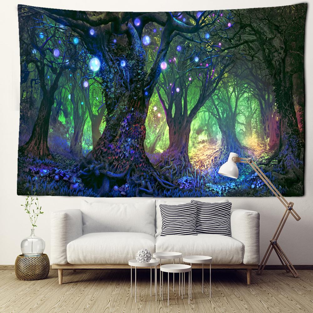 Bubble Forest Tapestry Wall Hanging Minimalist Art Bohemian Mysterious Hippie Tapiz Witchcraft Room Home Decor