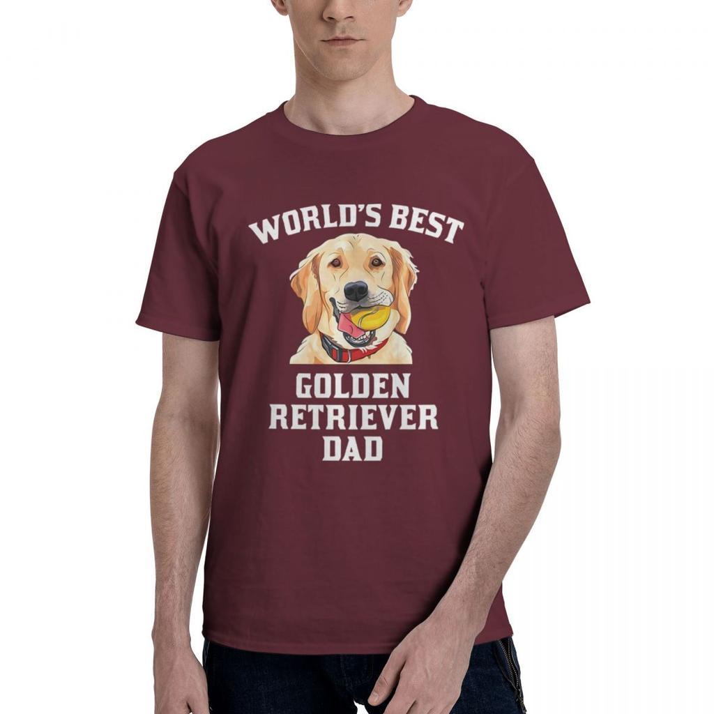 Worlds Best Golden Retriever Dad 100 Cotton Casual Breathable Confortable Men Top Mens Clothing Brands Men Clothes
