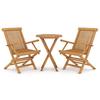 VidaXL Ensemble de Salle à Manger de Jardin 3 pcs Mobilier à Dîner de Patio Table et Chaises de Repas de Terrasse Extérieur 3087191