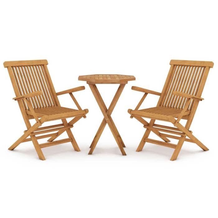 VidaXL Ensemble de Salle à Manger de Jardin 3 pcs Mobilier à Dîner de Patio Table et Chaises de Repas de Terrasse Extérieur 3087191