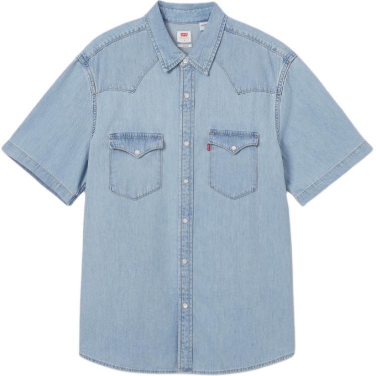 Levis Soft Comfortable Simple Polo Shirt Men Shirts Light-Blue 86626-0014