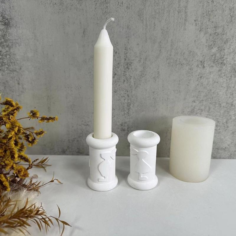 Candle Holder Molds for DIY Candle Holder Gypsum Decorations, Easter Theme Candle Holder