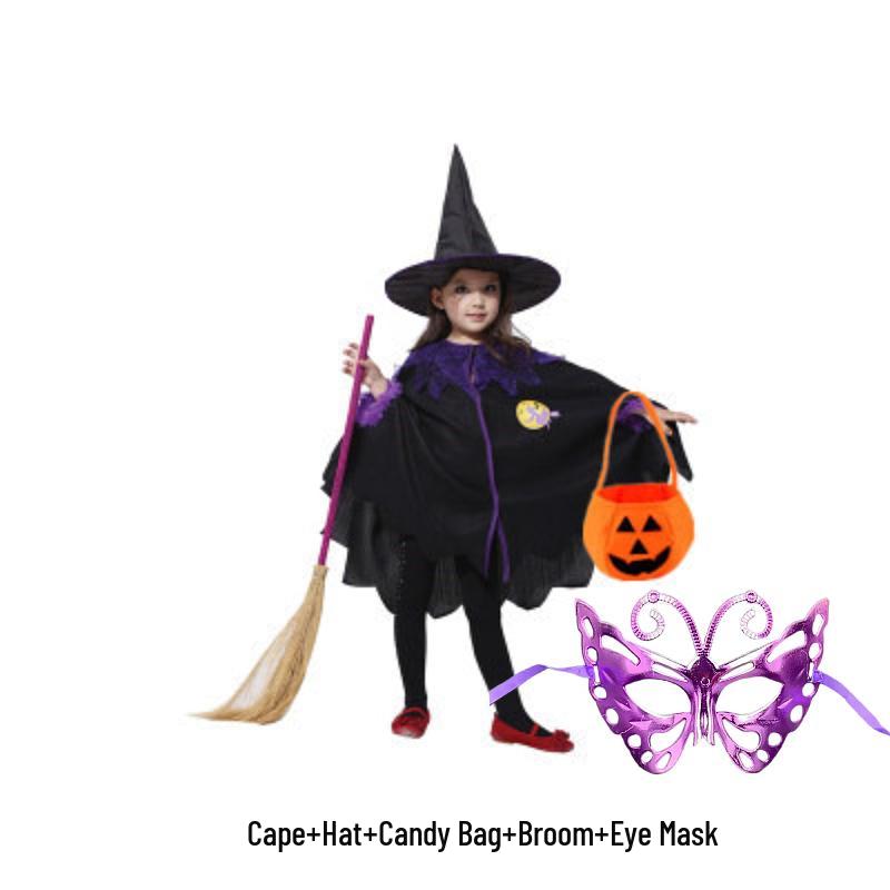 Halloween Witch & Vampire Costume Set for Girls: Cloak Cape Cosplay
