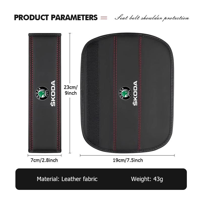 AAABT1 Car Seat Belt Protection Cover Safety Shoulder Pad Auto Accessories For Skoda Octavia Superb RAPID FABIA KAMIQ KAROQ KODIAQ YETI