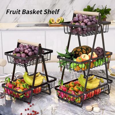 1PC Multi-Layer Fruit Basket Kitchen Empty Mesh Portable Storage Basket Living Room Dry Fruit Snacks Storage Rack