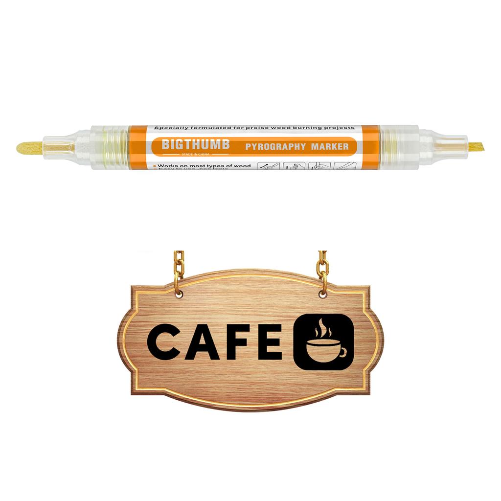 Wood Burning Pen Chemical Pyrography Marker Pen Safe Scorch Tool for DIY Projects Wood Painting Draft Pencil Dual Pen