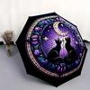 1pc a Portable Umbrella Featuring a Stained Glass Design of a Cat And Moon: A Folding Umbrella for All Seasons,Built with a Sturdy Iron Fram
