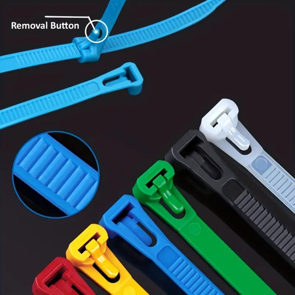 Reusable Cable Ties Nylon Material Removable Design Adjustable Ties for Home Office Cable Organizer Marker Cable Tidy Durable
