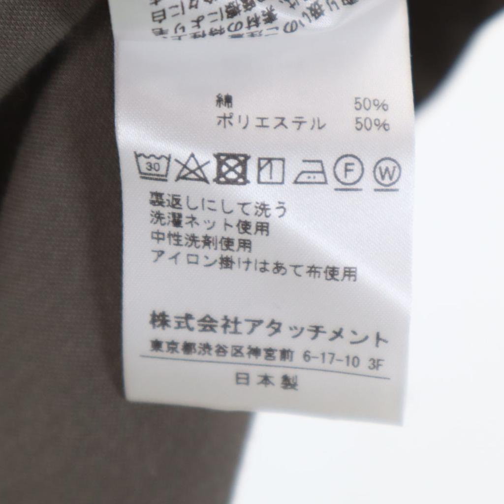 ATTACHMENT Made In Japan Long Sleeve Turtleneck Cut 2 Khaki Stretch Men's Used