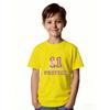 European sizes T-Shirt for Girls and Boys - Stylish Black Base with Pink and White Lettering Design