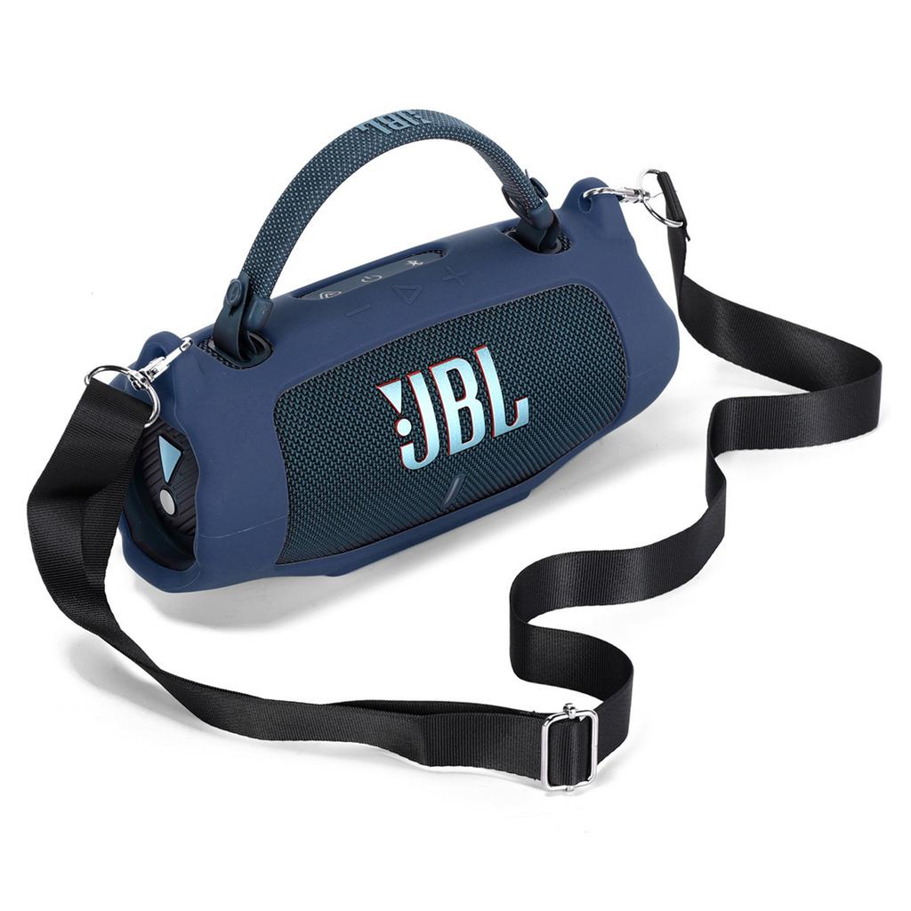 For JBL Charge 6 Soft Silicone Case Wireless Speaker Protective Cover with Shoulder Strap/Carabiner