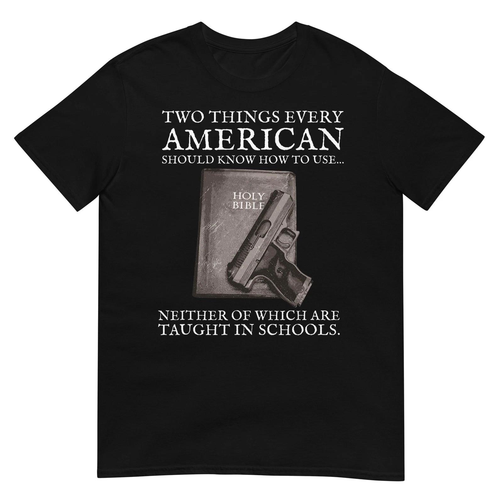 Bible and The 2nd Amendment Gun T-Shirt 2XL