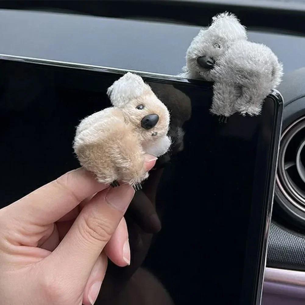 NEW Cute Cartoon Plush Koala Car Interior Decoration Auto Rearview Mirror Control Screen Decoration Car Interior Accessories