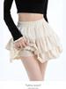 Women's High-Waist Slimming Lotus Leaf Edge A-Line Skirt - Petite Puffy, Anti-Exposure, for Autumn and Spring