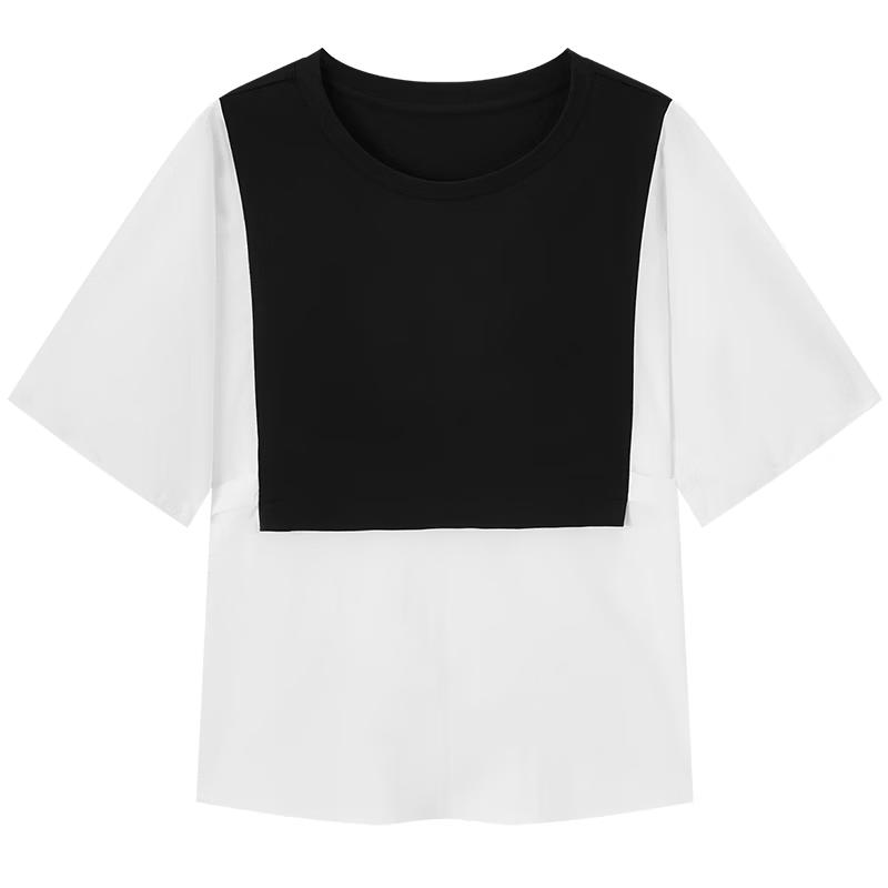 Aijutu Women s Color-Block Short Sleeve Shirt S
