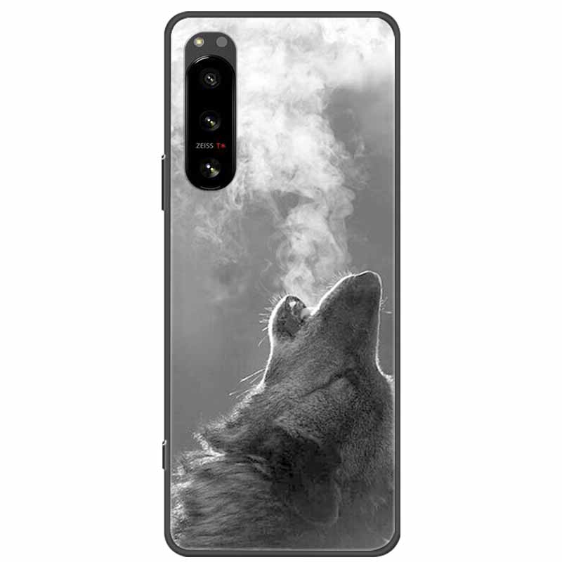 Pro Sony Xperia 5 / 5 II / 5 III Pouzdro TPU Měkký Silikon Nárazuvzdorná Pouzdra pro Sony Xperia 5 III Kryt Telefonu 5II 5III Vlk Lvi