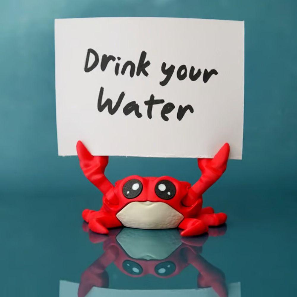 3D Printed Note Clamp Crab Paper Clamp Unique Card Holder  Desktop Decoration
