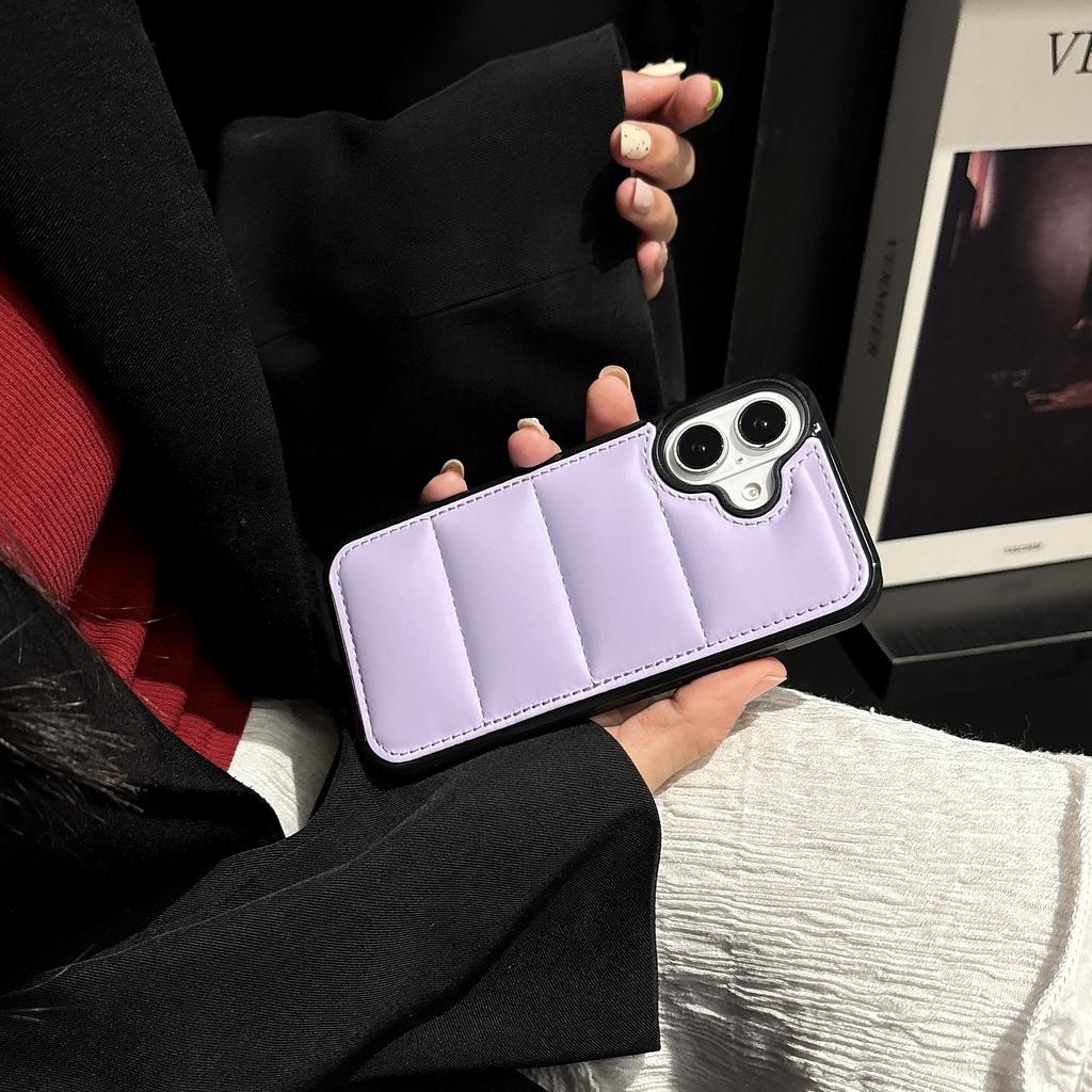 Autumn and Winter Down Jacket Mobile Phone Case Is Suitable for iPhone16 Cotton-filled Protective Case, Fashionable Apple 17PRO Mobile Phone Case 15.