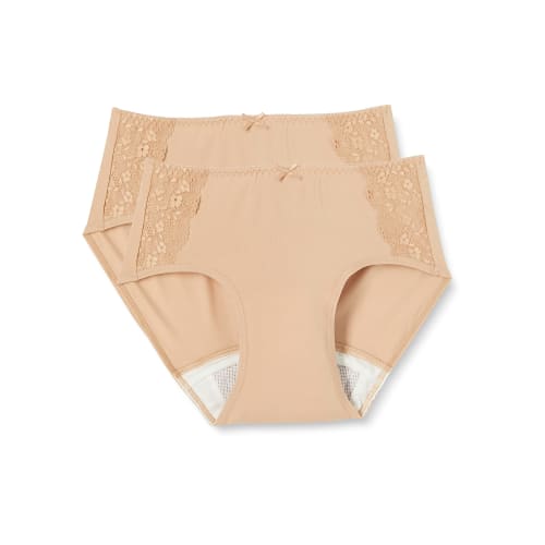 Chikas Salaffy Plus Cloth Sanitary Panties, Daytime Use, Side Lace, Integrated Sanitary Pad, Women's Sanitary Panties, Period Underwear, Breathable, L