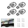 Tie Down Anchors Black D Ring Eyelets 304 Stainless Steel 6 Mm Thick Ring 3 Mm Reinforced Base Pre-drilled Holes